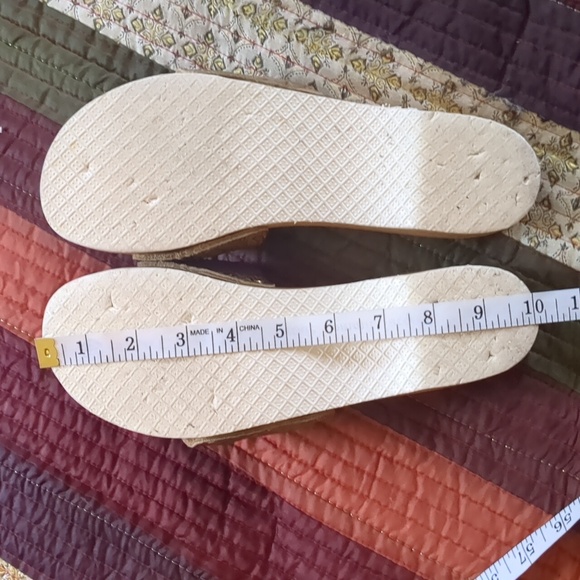 vintage DR SCHOLL'S* wooden/ embossed leather adj. strap exercise sandal sz 9 - Picture 8 of 16